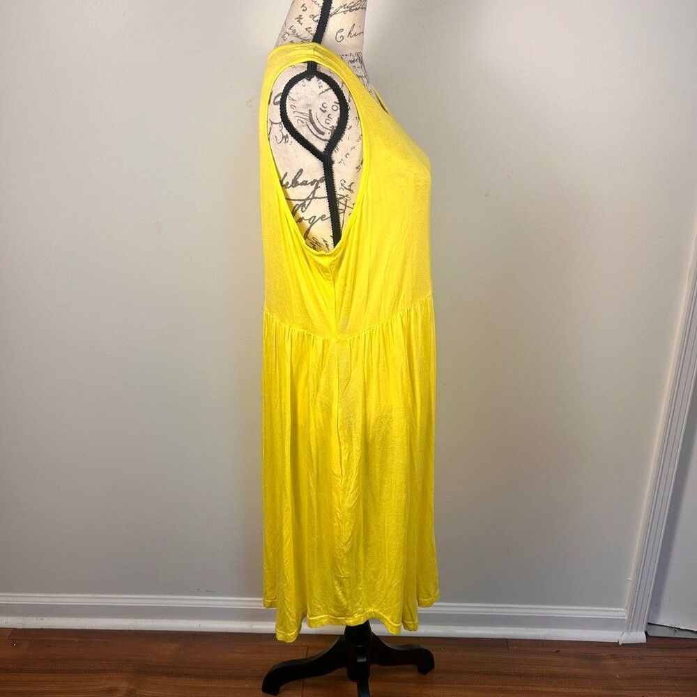 HiMone Yellow Sleeveless Midi Dress Womens Plus Size 3XL Casual Knit Empire - Picture 6 of 9